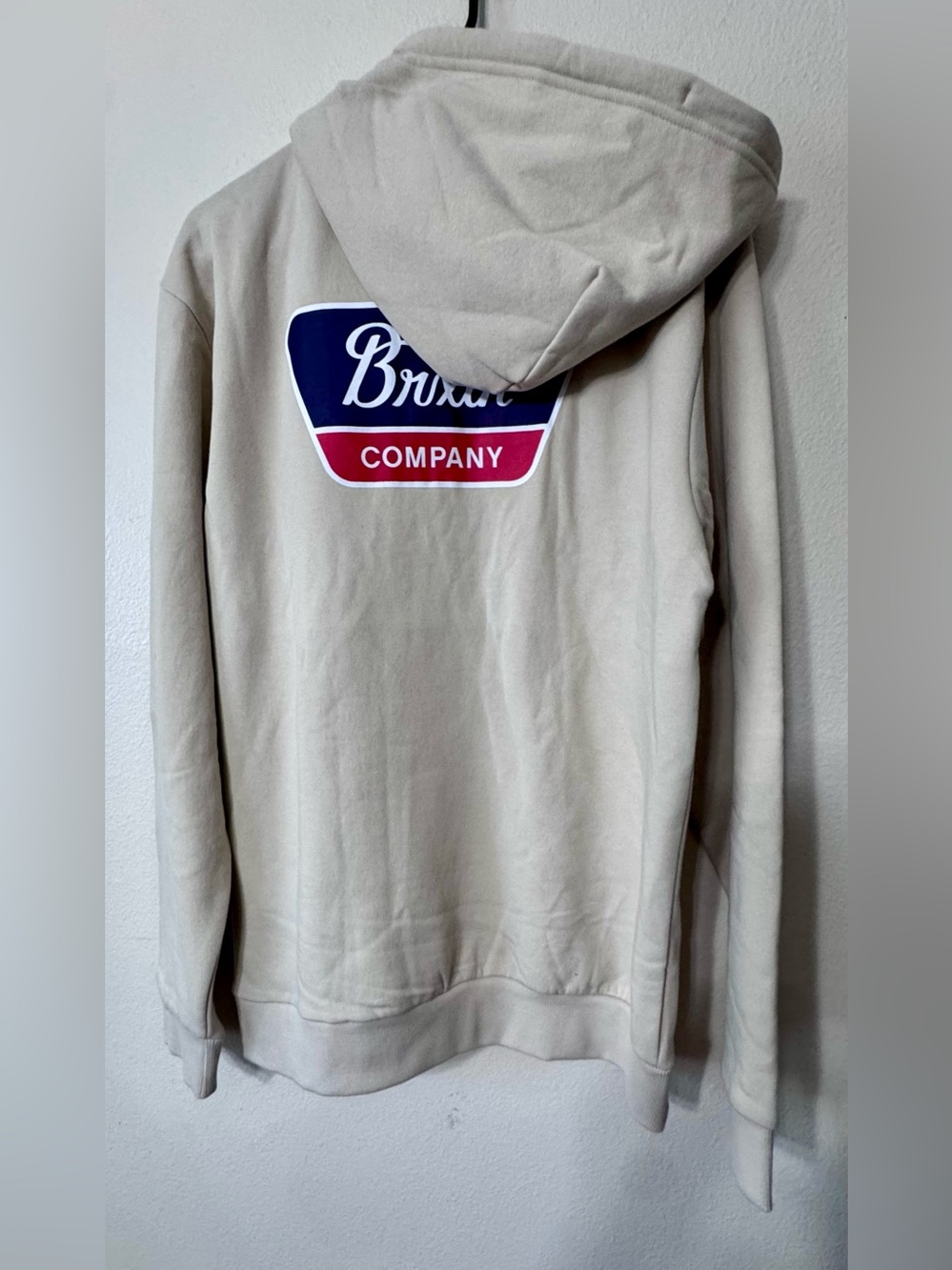 Brixton Cream Pullover Hoodie with Back Logo - Picture 5 of 5